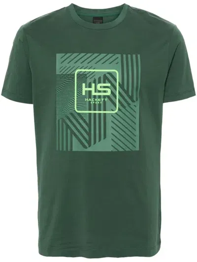 Hackett Logo-print Cotton T-shirt In Green