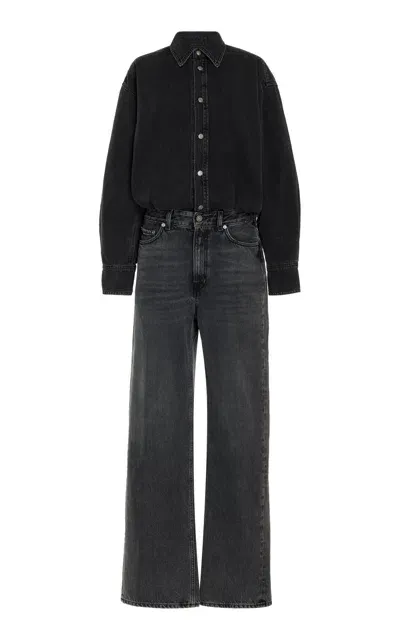 Haikure Tessie Denim Jumpsuit In Black