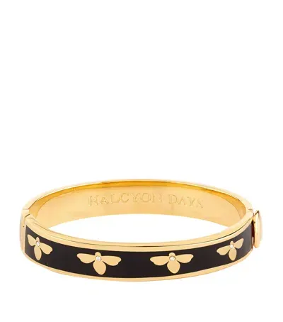 Halcyon Days Bee Bangle In Black