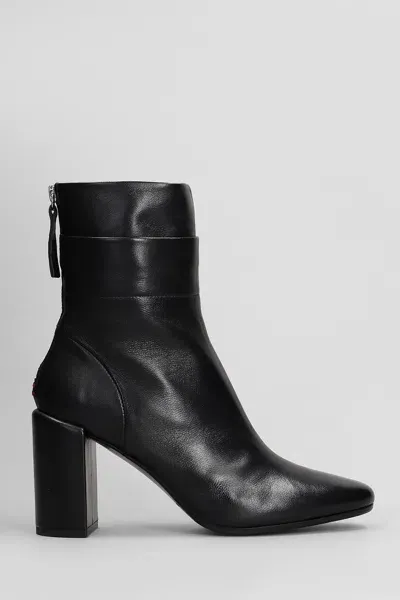 Halmanera Baron High Heels Ankle Boots In Black Leather