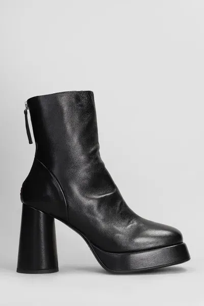 Halmanera Lara Dark Brown Heeled Ankle Boot In Black