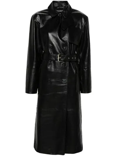 Han Kjobenhavn Han Kjøbenhavn Woman Overcoat & Trench Coat Black Size 8 Cow Leather