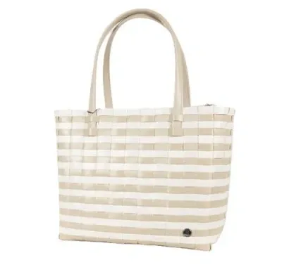 Handed By Sunny Bay Recycled Plastic Weekender Bag In Pale Grey/pearl White