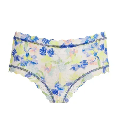 Hanky Panky Floral Signature Lace Boyshorts In Blue