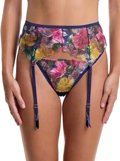 Hanky Panky Widly Blooming Garter Belt In Blue