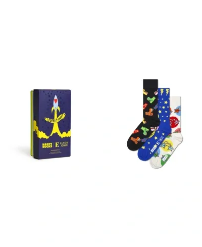 Happy Socks Elton John 3-pack Gift Set In Black