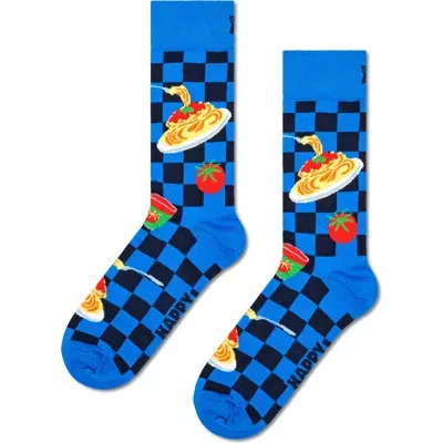 Happy Socks Pasta Dinner Socks In Blue