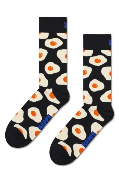 Happy Socks Sunny Side Up Socks In Black