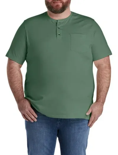 Harbor Bay Slub Henley Shirt In Myrtle Green