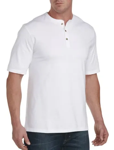 Harbor Bay Wicking Jersey Henley Shirt In White