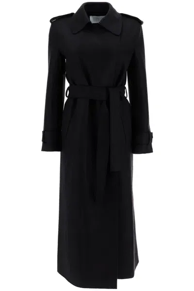 Harris Wharf London Cappotto A Vestaglia In Lana Pressata In Black