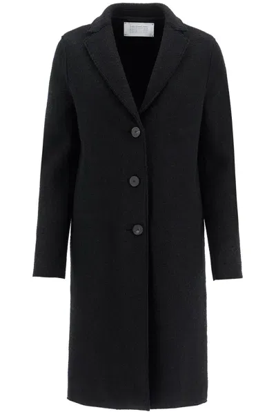 Harris Wharf London Single-breasted Wool Coat In Boiled In Black