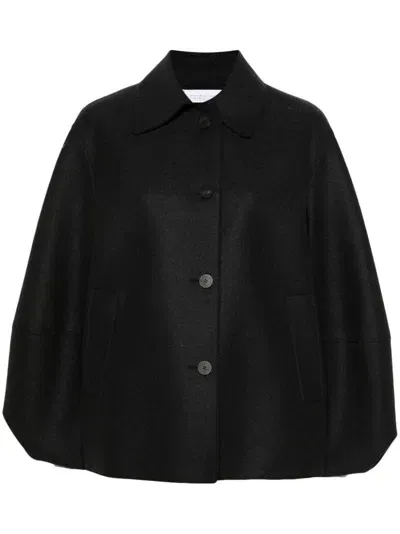 Harris Wharf London Virgin-wool Coat In Black