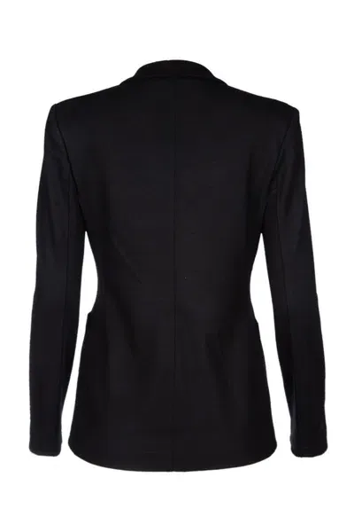 Harris Wharf London Women D.b. Blazer With Shoulder Pads Superfine Merino In Black