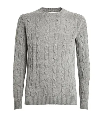 Harrods Cashmere Cable-knit Sweater In Gray