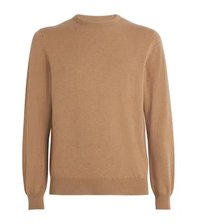 Harrods Cashmere Crew-neck Sweater In Beige