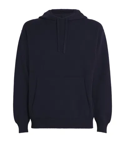 Harrods Cashmere Hoodie In Navy