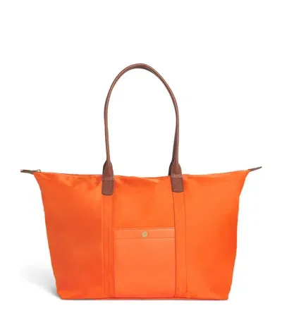 Harrods Medium Nylon Tote Bag In Orange