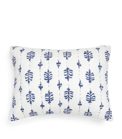 Harrods Of London Cotton Toulon Cushion In Blue