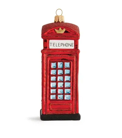 Harrods Telephone Box Christmas Decoration In Red