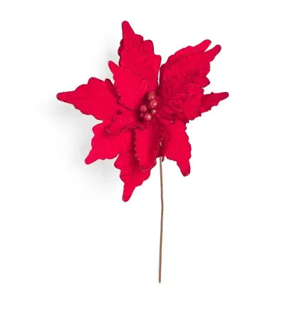 Harrods Wood Poinsettia Decoration In Red