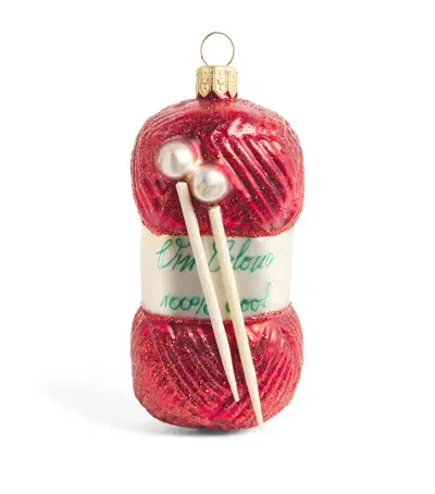 Harrods Yarn And Knitting Needles Tree Decoration In Red