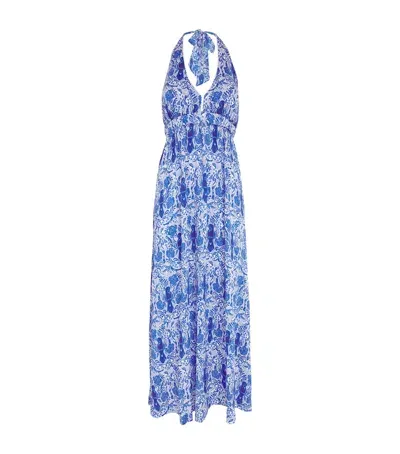 Heidi Klein Lake Como Halterneck Dress In Blue