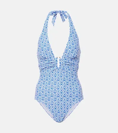 Heidi Klein Sardinia Printed Halterneck Swimsuit In Multicoloured