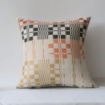 Heirloom Naga Lanjon Handwoven Pillow In Brown