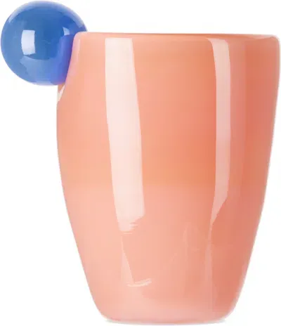 Helle Mardahl Pink & Blue Bon Bon 'the Glass With A Twist' Water Glass In Orange