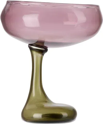 Helle Mardahl Purple & Khaki Bon Bon 'the Signature Glass' Cocktail Glass