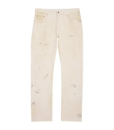 Helmut Lang Painted Straight Jeans In Neutral