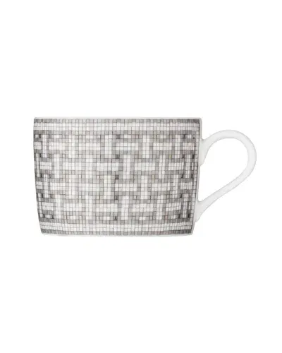 Pre-owned Hermes Mosaique Au 24 Platinum Tea Cup & Saucer In Multi