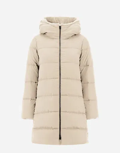 Herno A-shape Jacket In Arendelle And New Lady Faux Fur In Light Beige