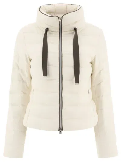 Herno Cashmere And Silk Down Jacket In White