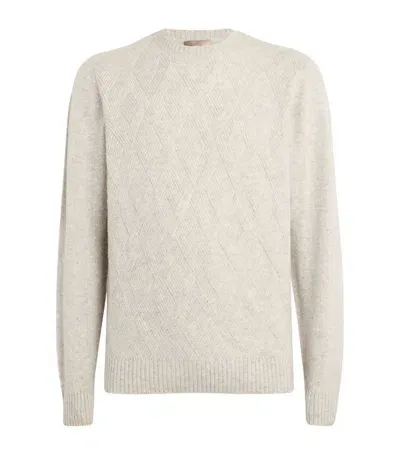 Herno Cashmere Diamond-knit Sweater In Navy