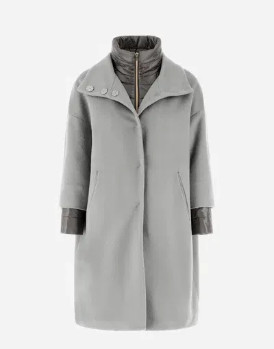 Herno Coat In New Cashmere And Nylon Ultralight In Grey