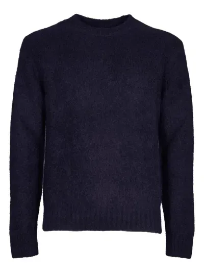 Herno Crewneck Knitted Jumper In Blue