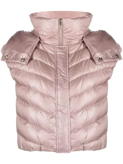 Herno Cropped Down Gilet In Purple