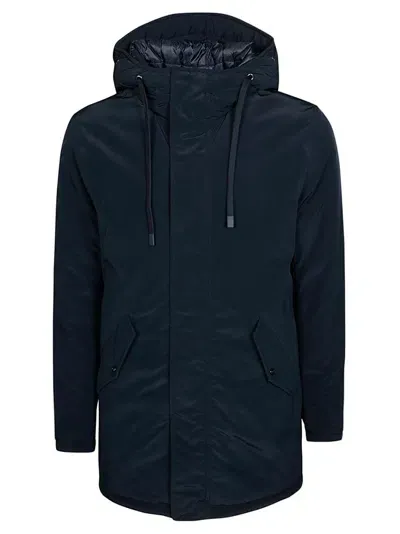 Herno Drawstring Hooded Jacket In Blue