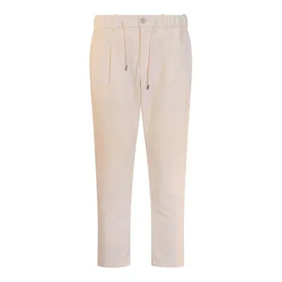 Herno Drawstring Pleated Trousers In White