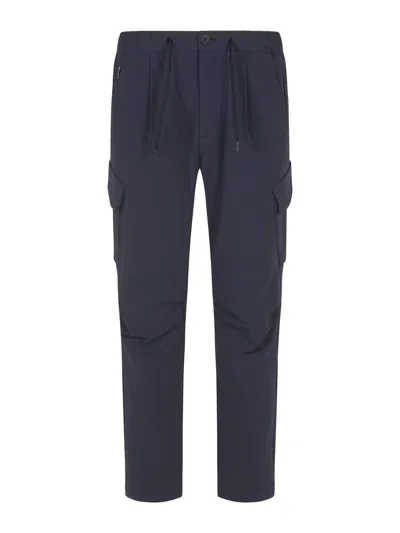 Herno Elastic Drawstring Waist Pants In Blue