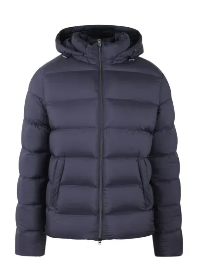 Herno Hooded Padded Jacket In Blue