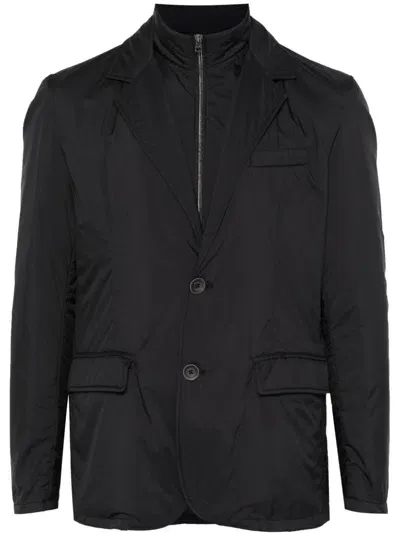 Herno Logo-plaque Jacket In Black