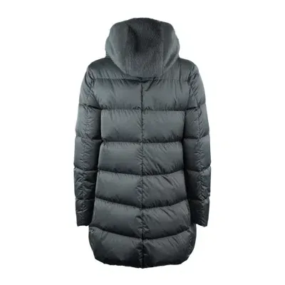 Herno Long Down Jacket With Faux Fur Hood Gray