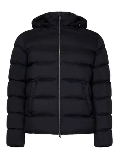 Herno Matte Black Quilted Nylon Down Jacket