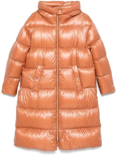 Herno Quilted Down Coat In Orange