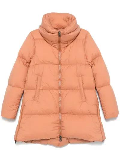 Herno Quilted Down Coat In Orange