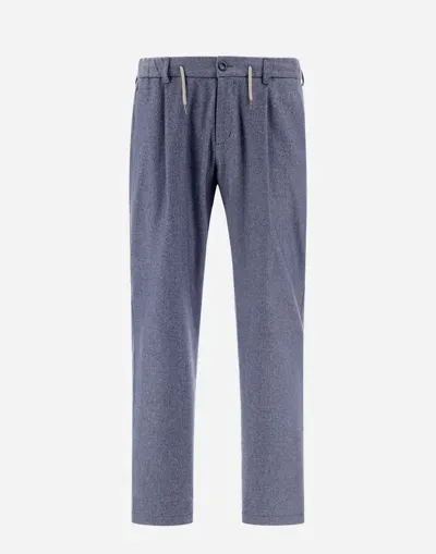 Herno Resort Trousers In Cashmere Silk In Denim