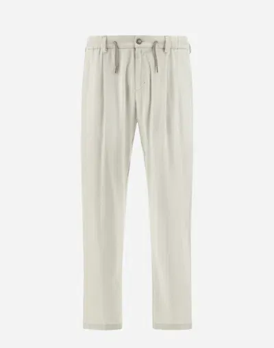 Herno Resort Trousers In Cashmere Silk In Ivory